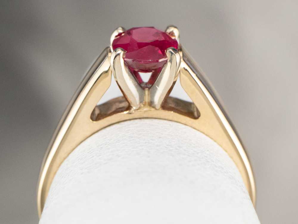 Raspberry Ruby Solitaire Ring - image 8