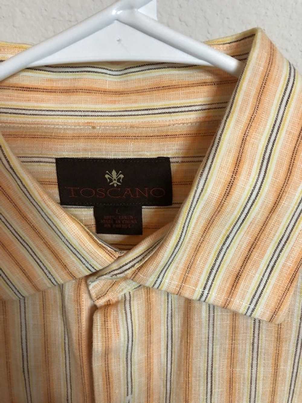 Toscano Striped Long Sleeve Button Down Shirt - image 3