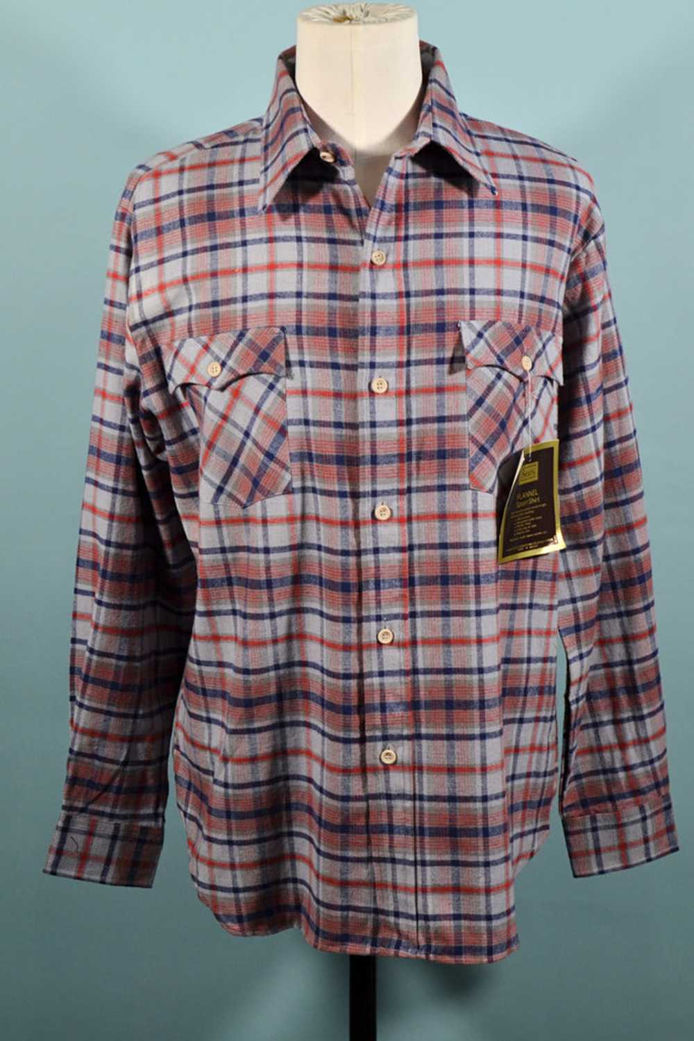 Vintage 70s/80s Plaid Shirt, Unworn Original Tags… - image 1