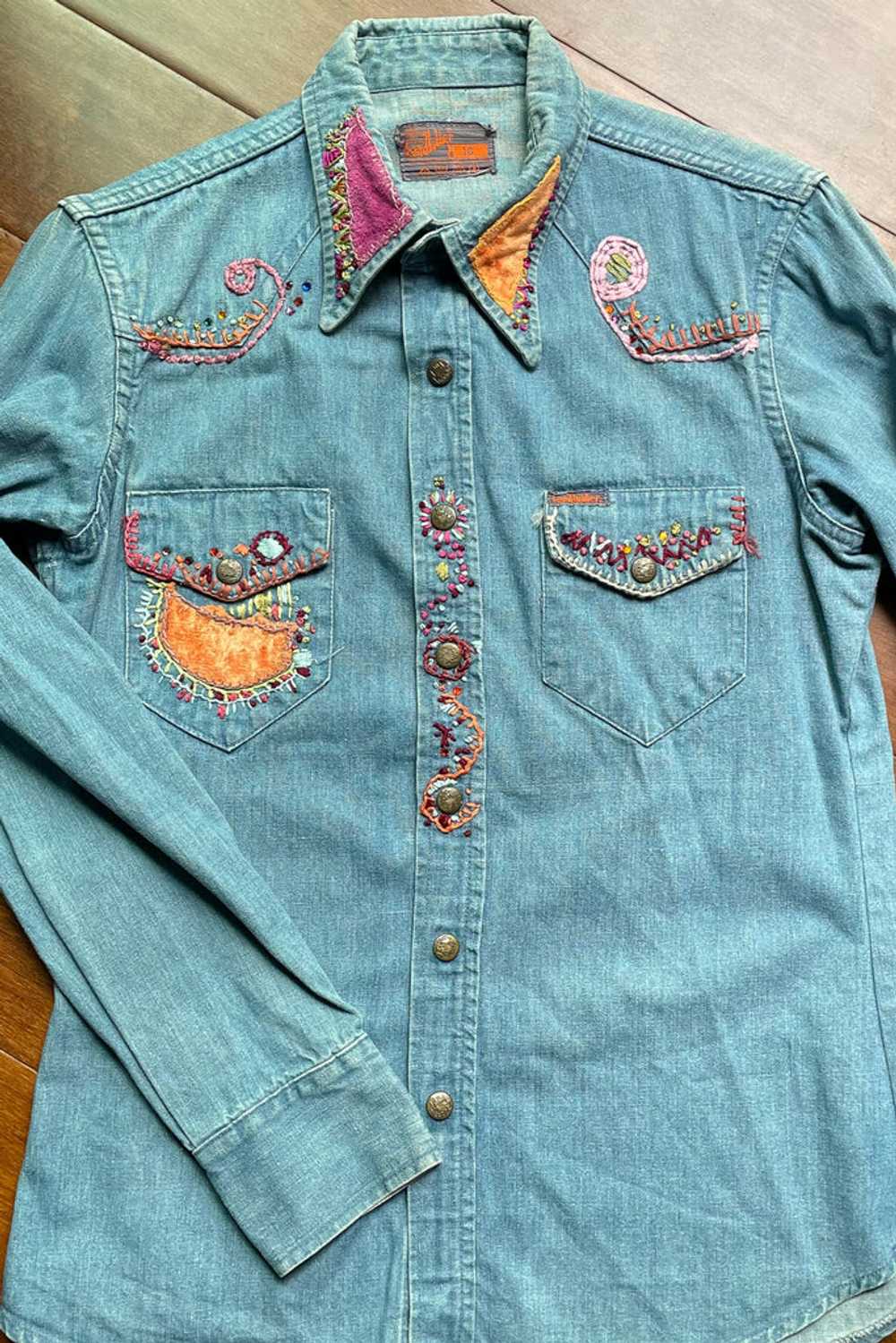 OOAK Vintage 60s70s Embroidered Patchwork Hippie … - image 1