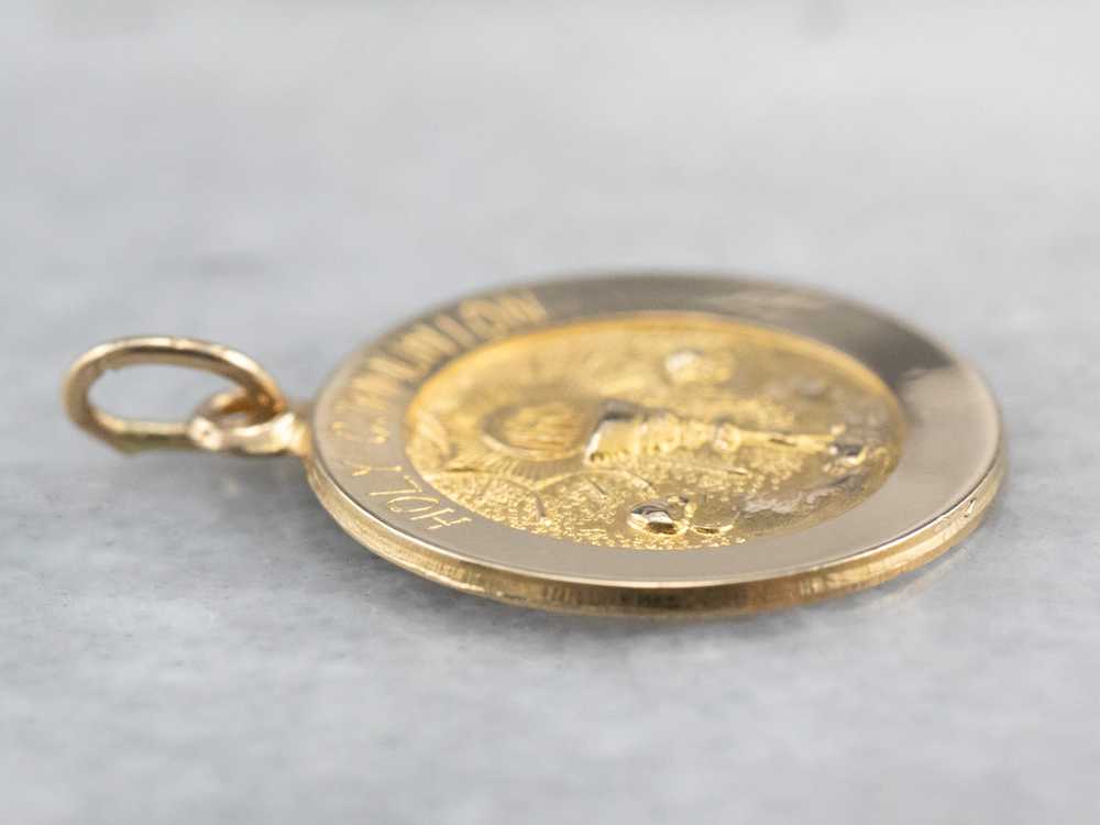 Gold Holy Communion Medallion - image 4