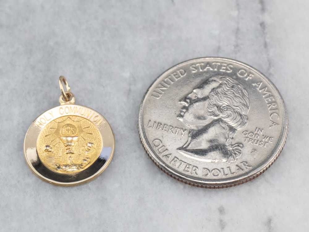 Gold Holy Communion Medallion - image 5