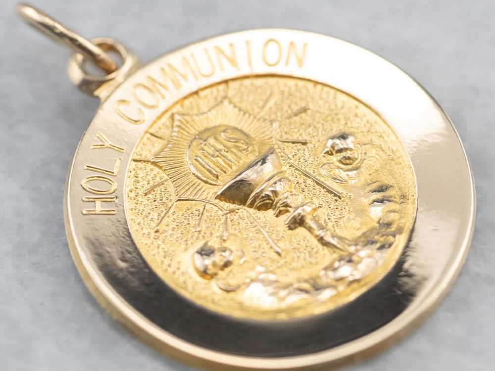 Gold Holy Communion Medallion - image 6
