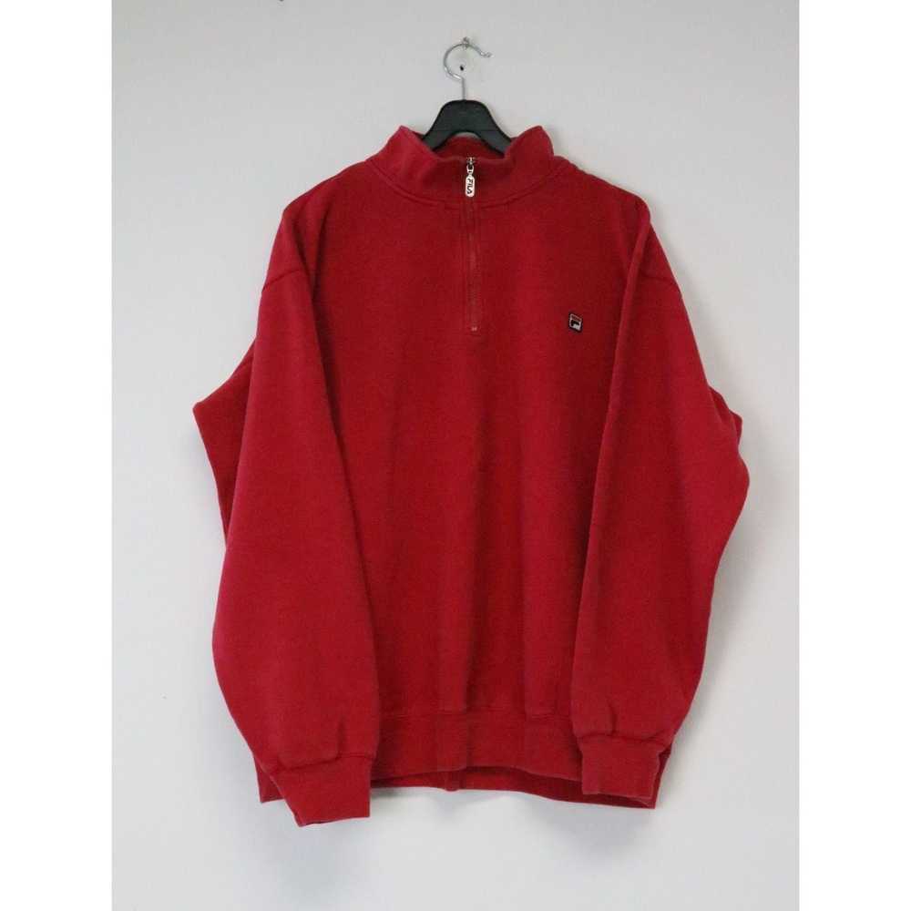 Fila Fila Men's Red Cotton 1/4 Zip XL Pullover Sw… - image 1