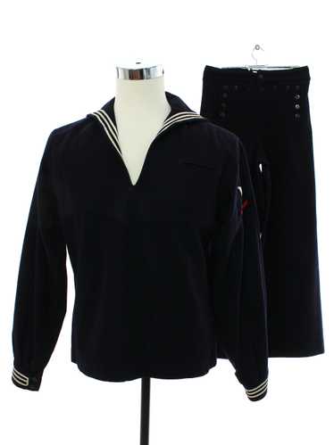 1970's Navy Label Mens Wool Sailor Suit