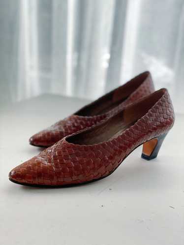 1990s Woven Leather Heels - image 1
