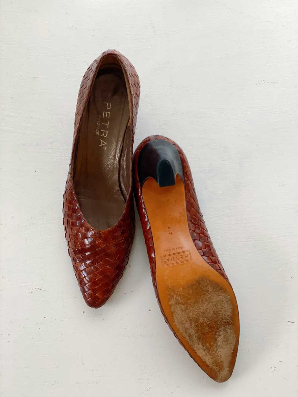 1990s Woven Leather Heels - image 4