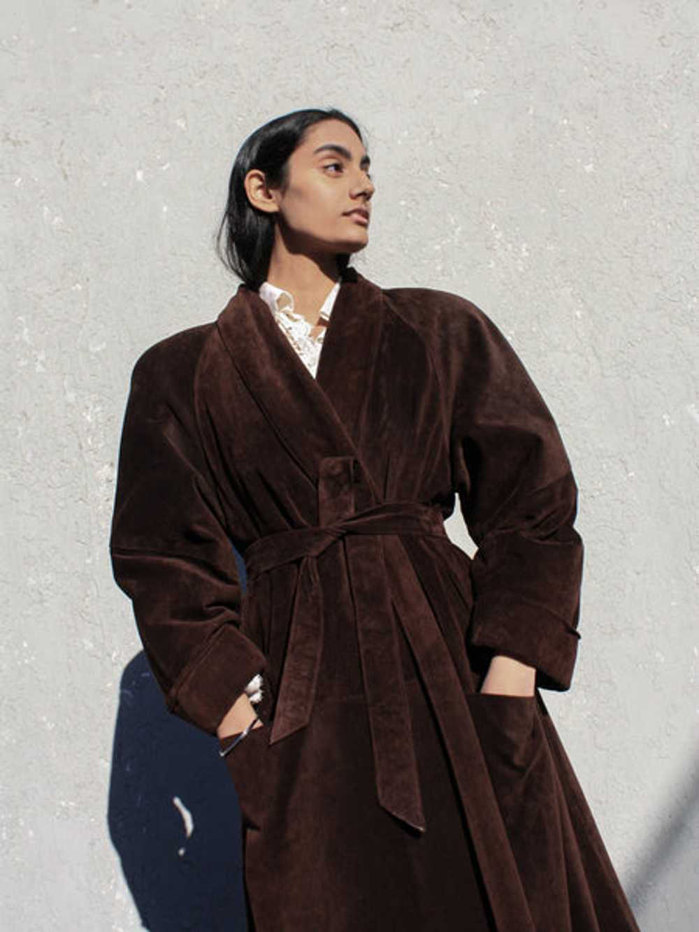 Chocolate Suede Trench - image 2
