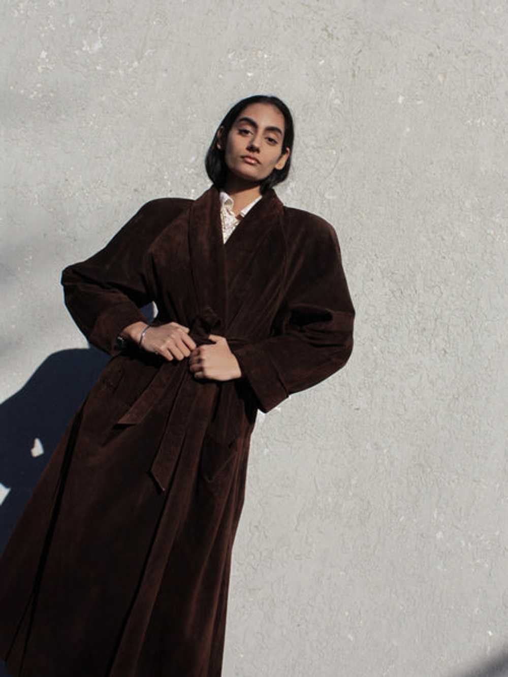 Chocolate Suede Trench - image 4