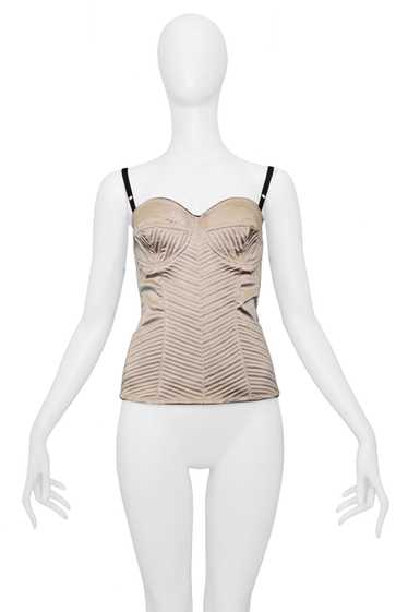 DOLCE GOLD SATIN BUSTIER CORSET TOP - image 1