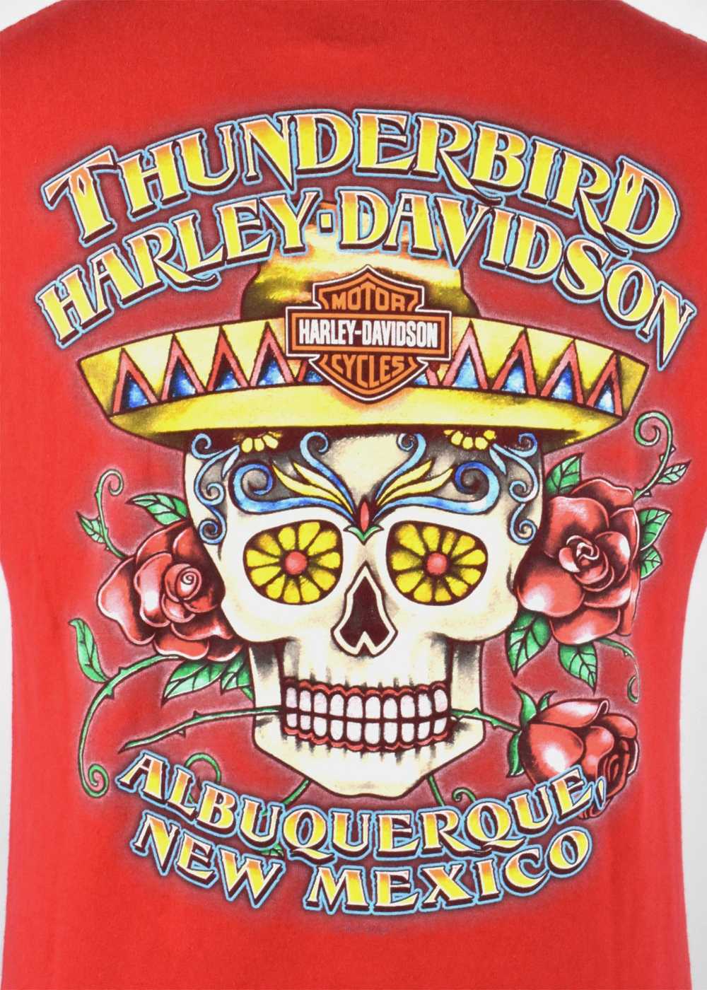 Vintage Dia de los Muertos Harley Davidson T-Shir… - image 4