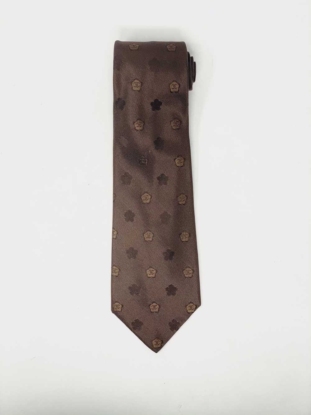 Chanel Chanel Neck Tie Brown Cherry Blossoms - image 1