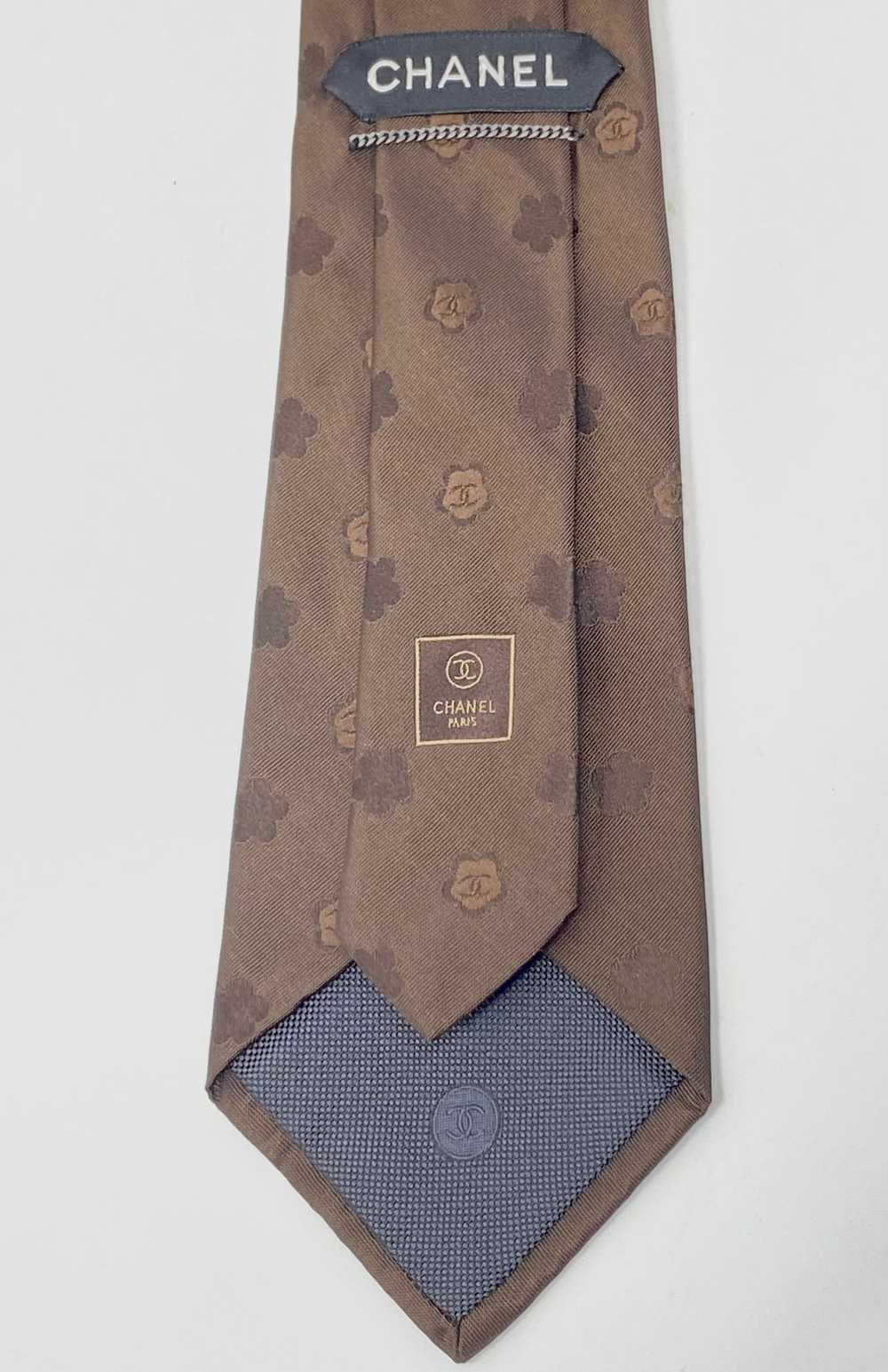 Chanel Chanel Neck Tie Brown Cherry Blossoms - image 5