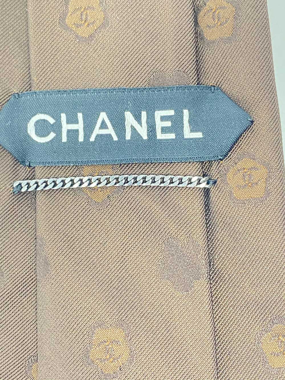 Chanel Chanel Neck Tie Brown Cherry Blossoms - image 6