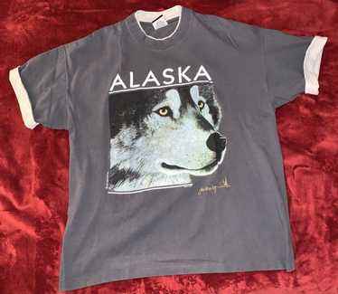 VINTAGE Alaska Iditarod Dog Sled Race T Shirt XL Huskies NEW NOS 80s 90s