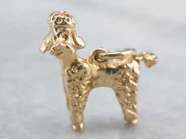 14K Gold Poodle Dog Charm - image 1