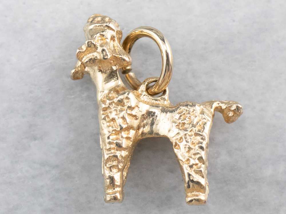 14K Gold Poodle Dog Charm - image 3