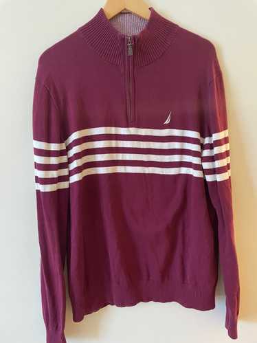 Nautica NAUTICA STRIPE HALF-ZIP SWEATER