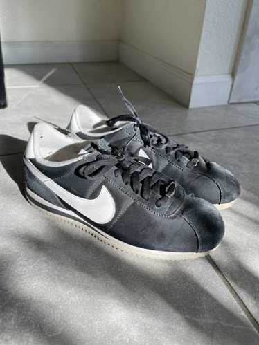 Nike Cortez Basic Leather OG Trainers - Triple Black - Size UK 8 (EU 42.5)  US 9
