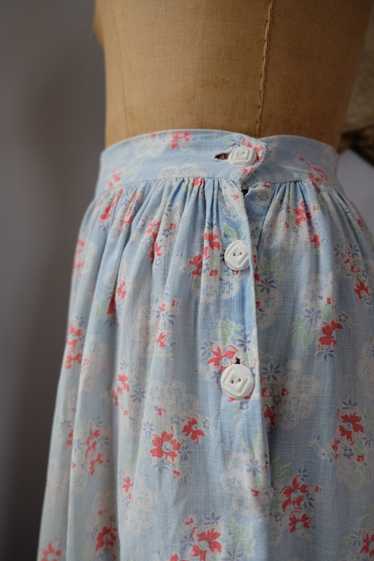 1930s Dust Bowl Era Floral Cotton Skirt