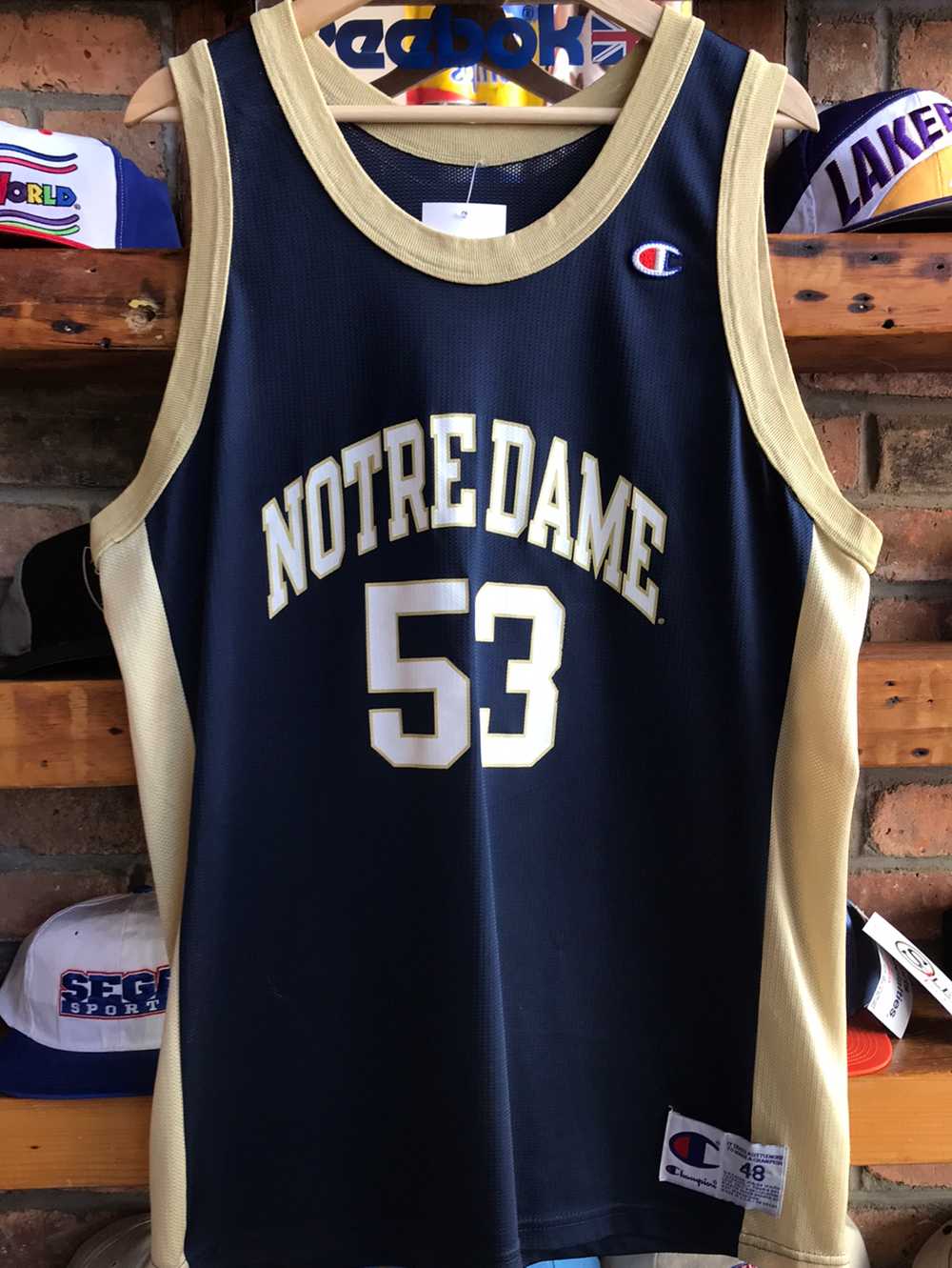 Vintage Champion Notre Dame College Jersey Size 4… - image 1