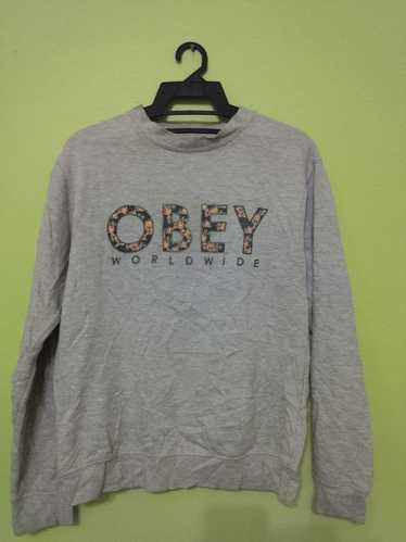 Obey Obey worldwide X sweatshirt flower logos - image 1