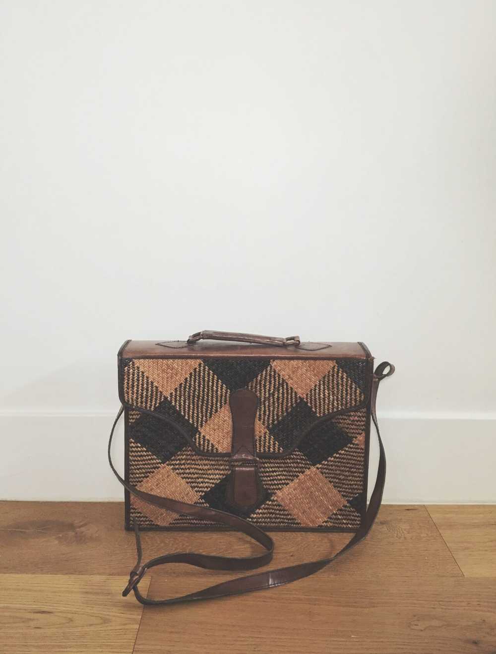 Woven Plaid Briefcase - image 3