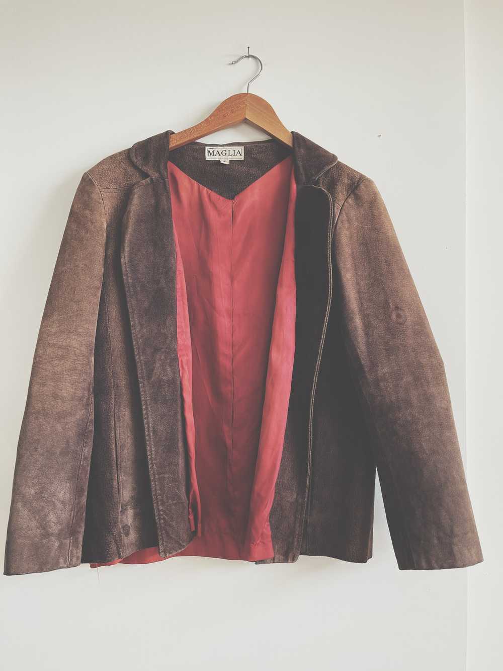 90s Chocolate Suede Jacket - image 2