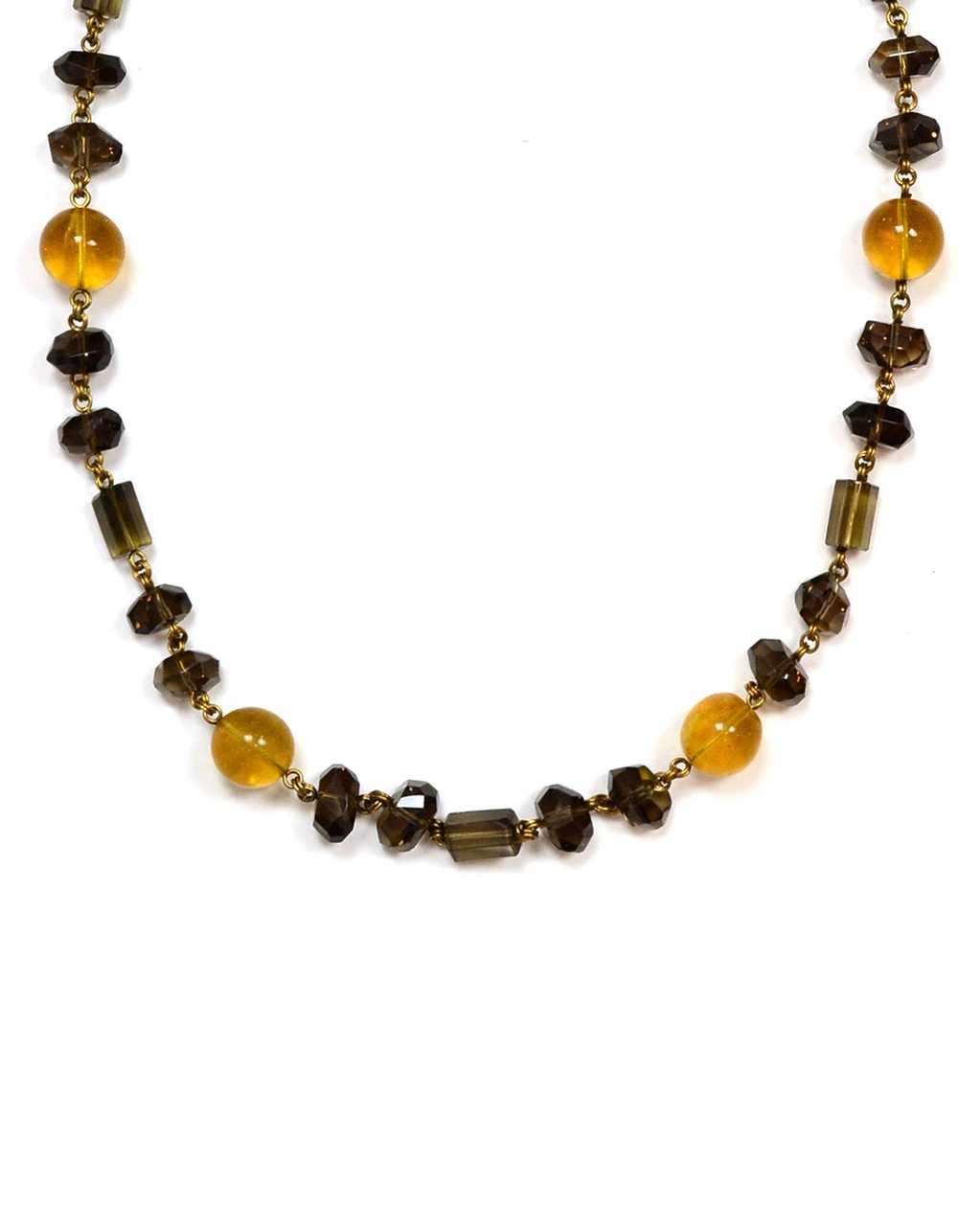 Stephen Dweck Smoky Topaz and Citrine 31" Necklac… - image 1