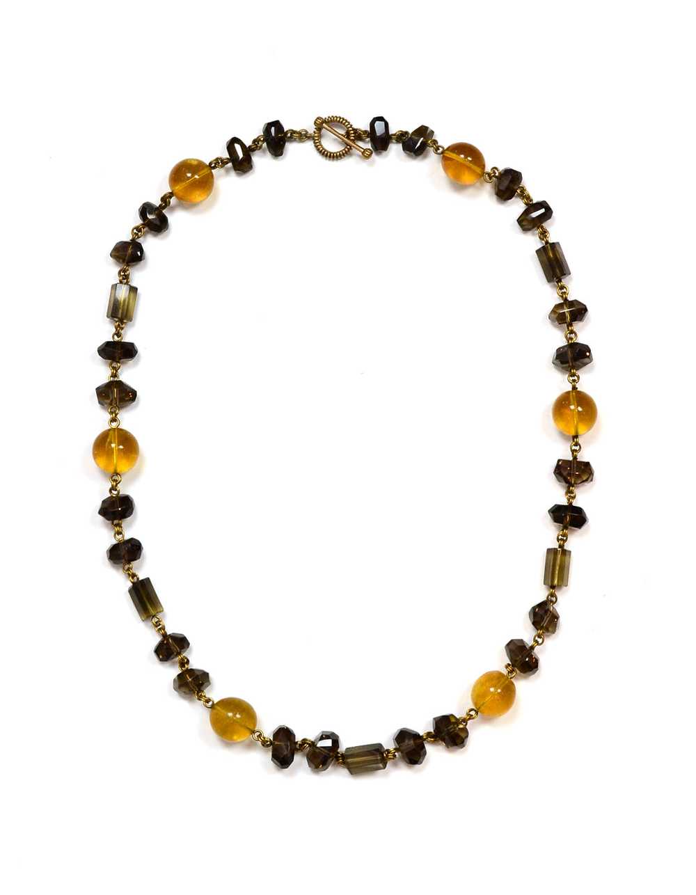 Stephen Dweck Smoky Topaz and Citrine 31" Necklac… - image 3