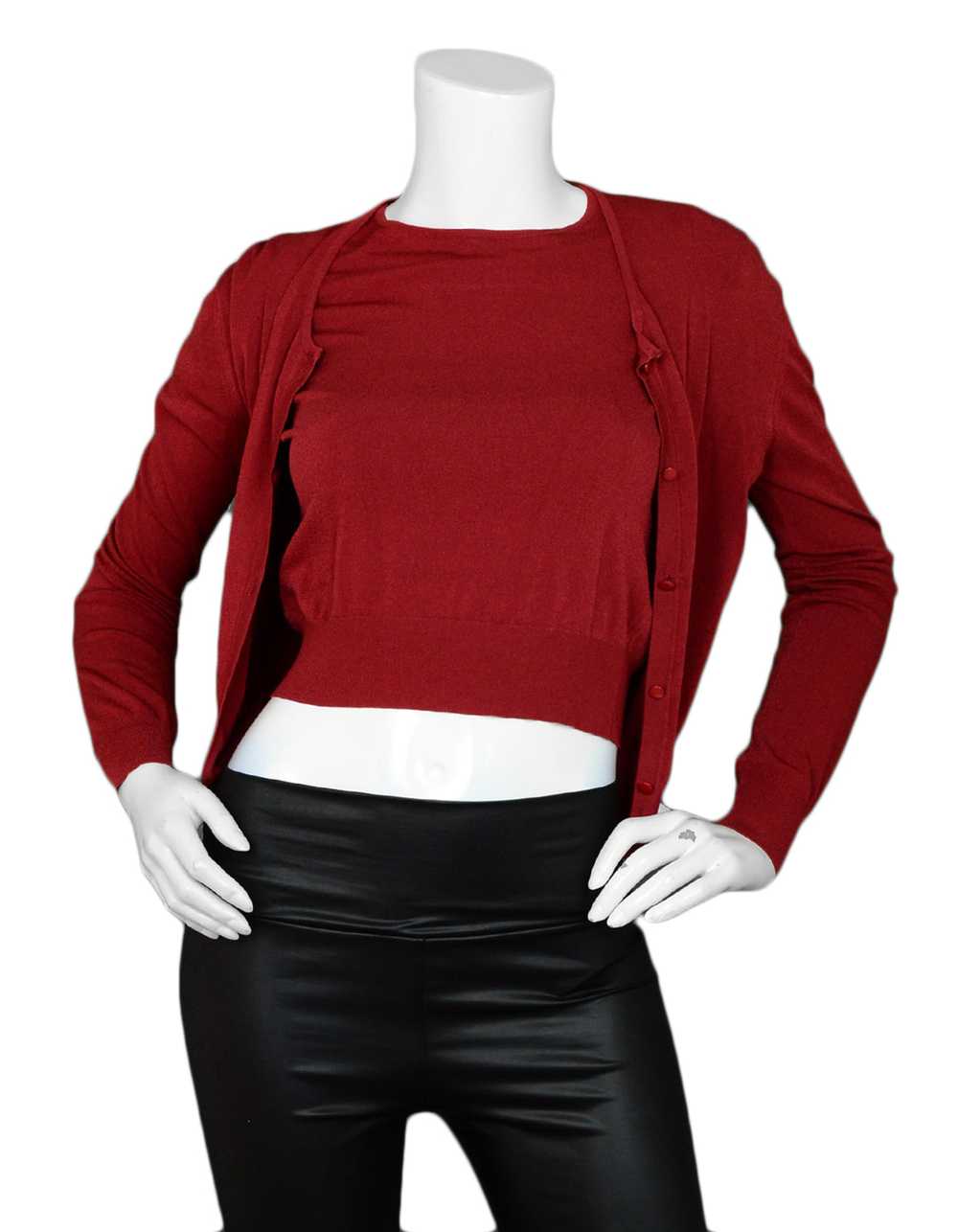 Alaia Rust Viscose Two-piece Sweater Set sz M - image 2