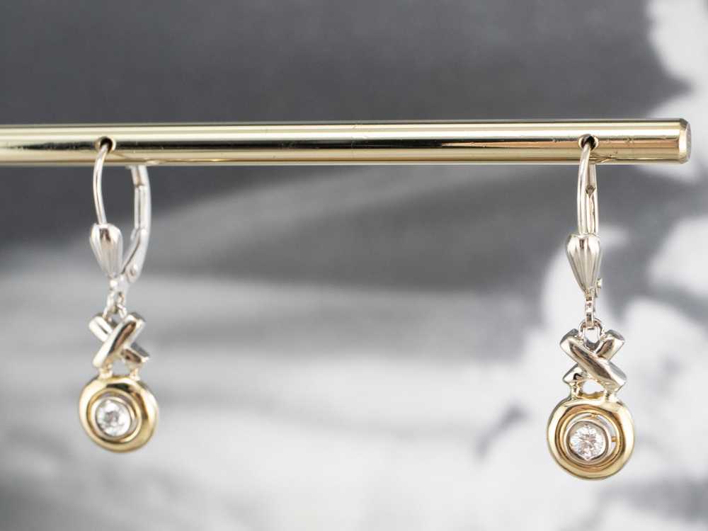 Diamond XO Gold Drop Earrings - image 10