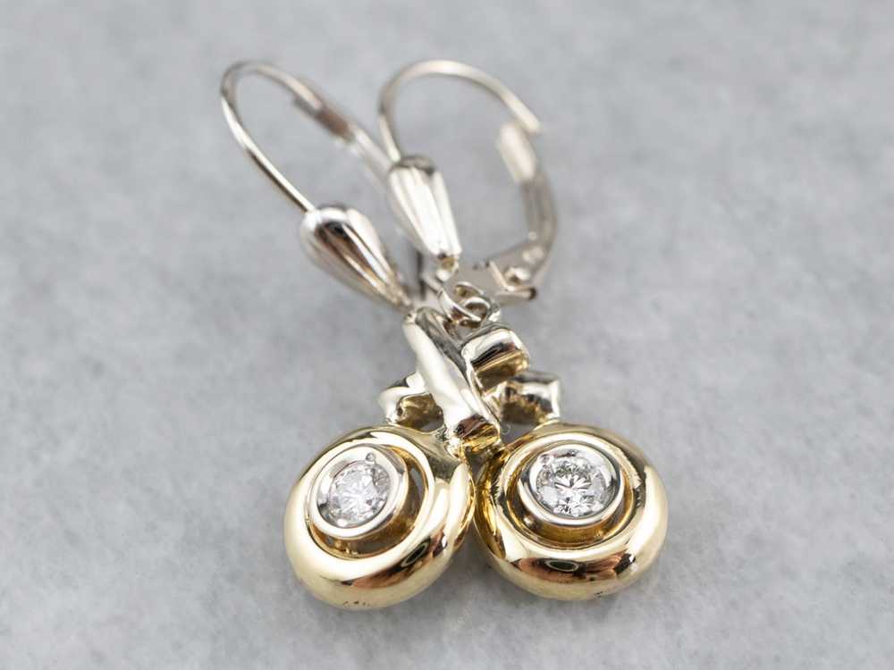 Diamond XO Gold Drop Earrings - image 5
