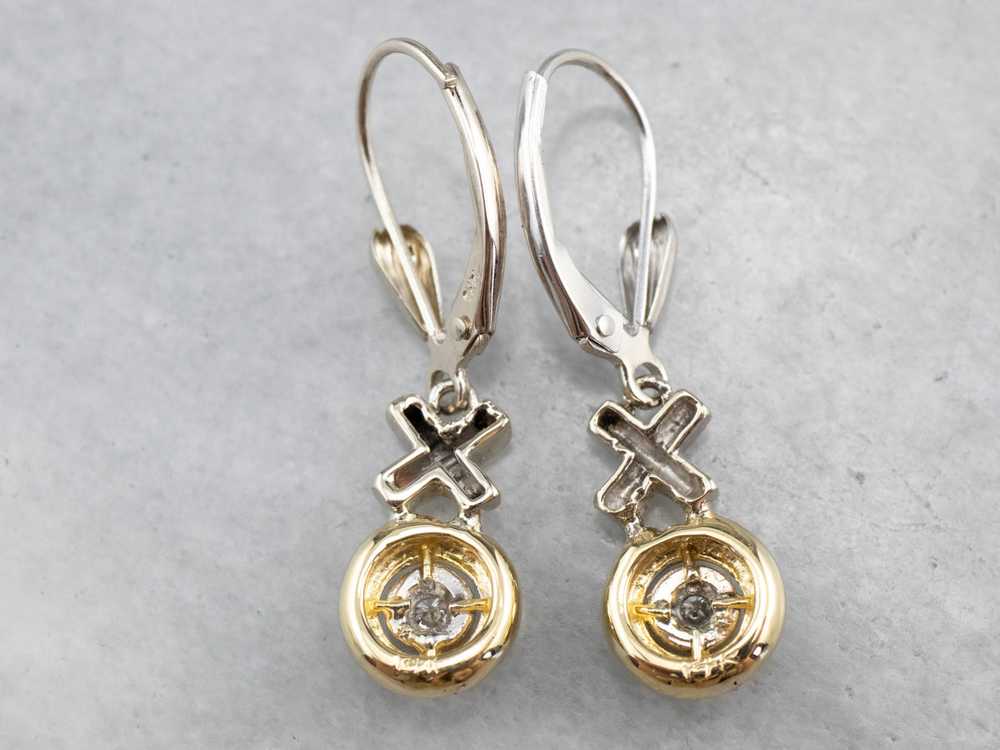 Diamond XO Gold Drop Earrings - image 6