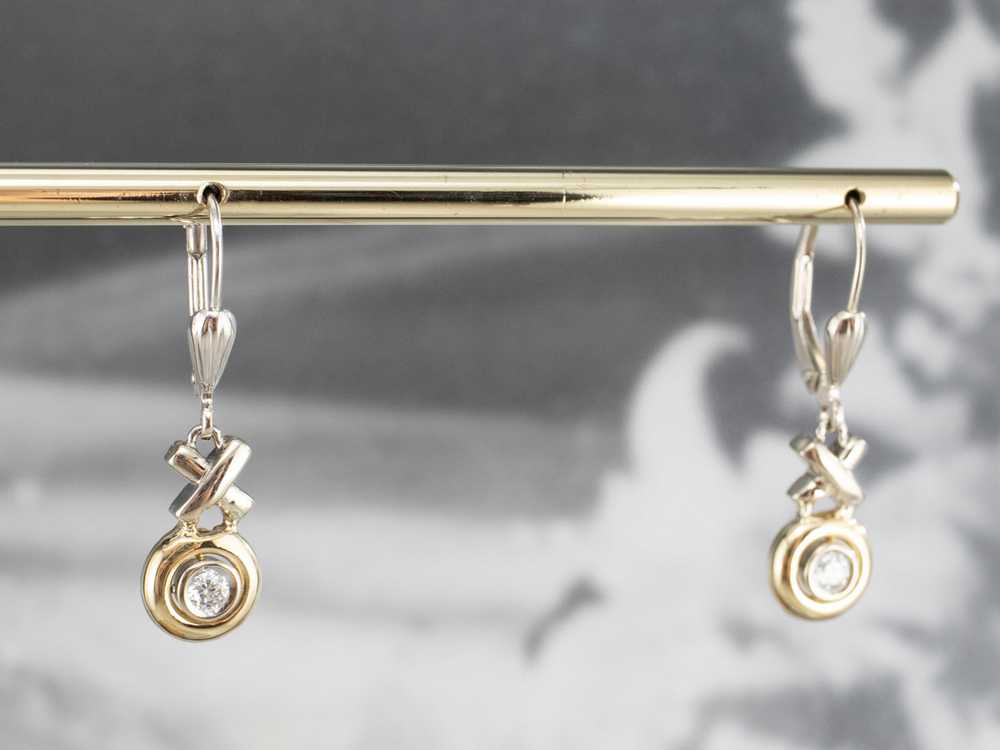 Diamond XO Gold Drop Earrings - image 9