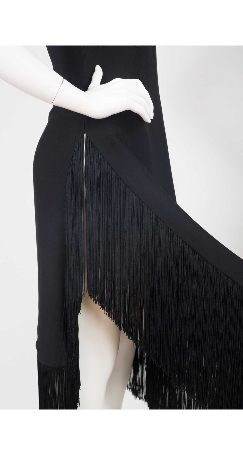 Jean-Louis Scherrer Couture 1960s Black Crepe & F… - image 3