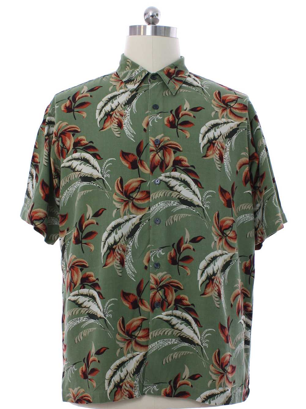 1990's Izod Mens Silk Twill Izod Hawaiian Shirt - image 1