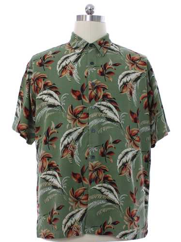 1990's Izod Mens Silk Twill Izod Hawaiian Shirt