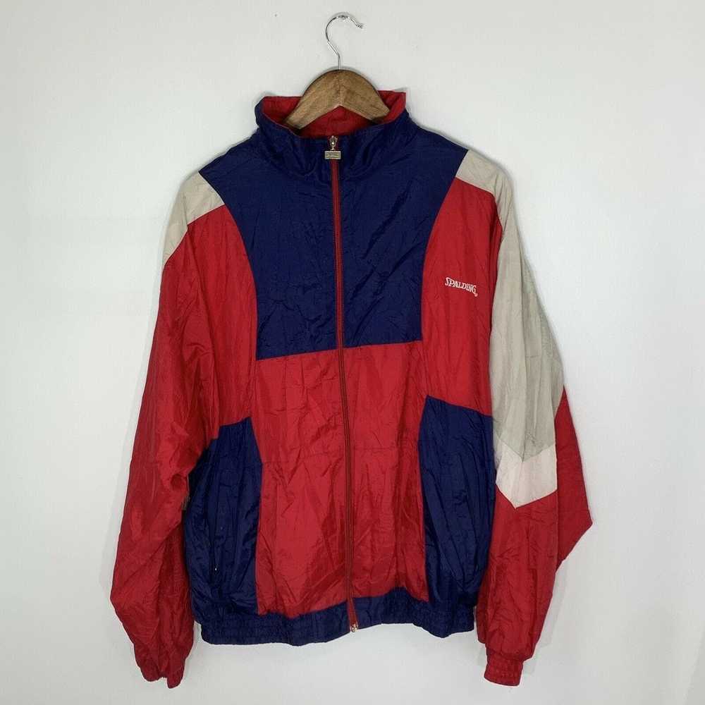 Spalding × Vintage × Windbreaker VTG Spalding Red… - image 1