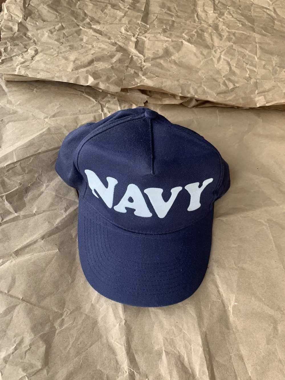 Vintage Vintage SnapBack Navy Bubble Letter Hat - image 1