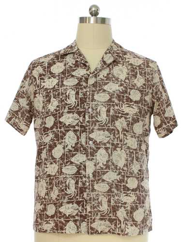 1980's RJC Mens Reverse Print Hawaiian Shirt