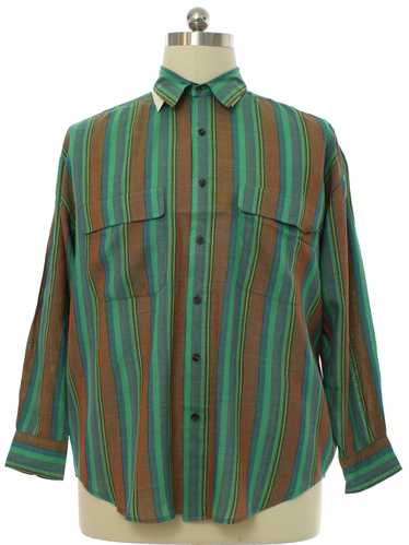 1980's Goouch Mens Goouch Totally 80s Striped Shir
