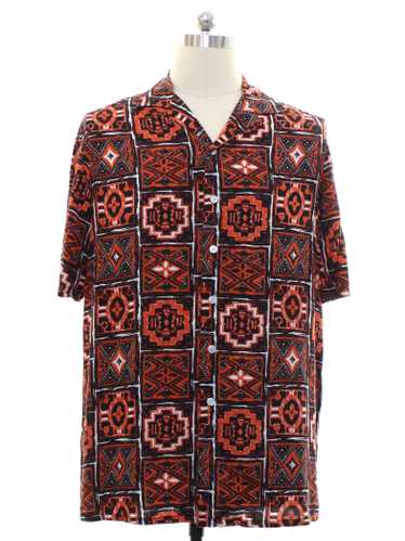 Ks Island Hawaiian Shirt Mens Size 7X Big Black Palm Button Camp
