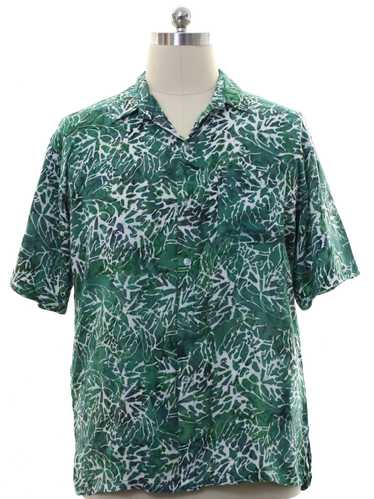 1990's Hamakua Mens Graphic Print Rayon Sport Shir