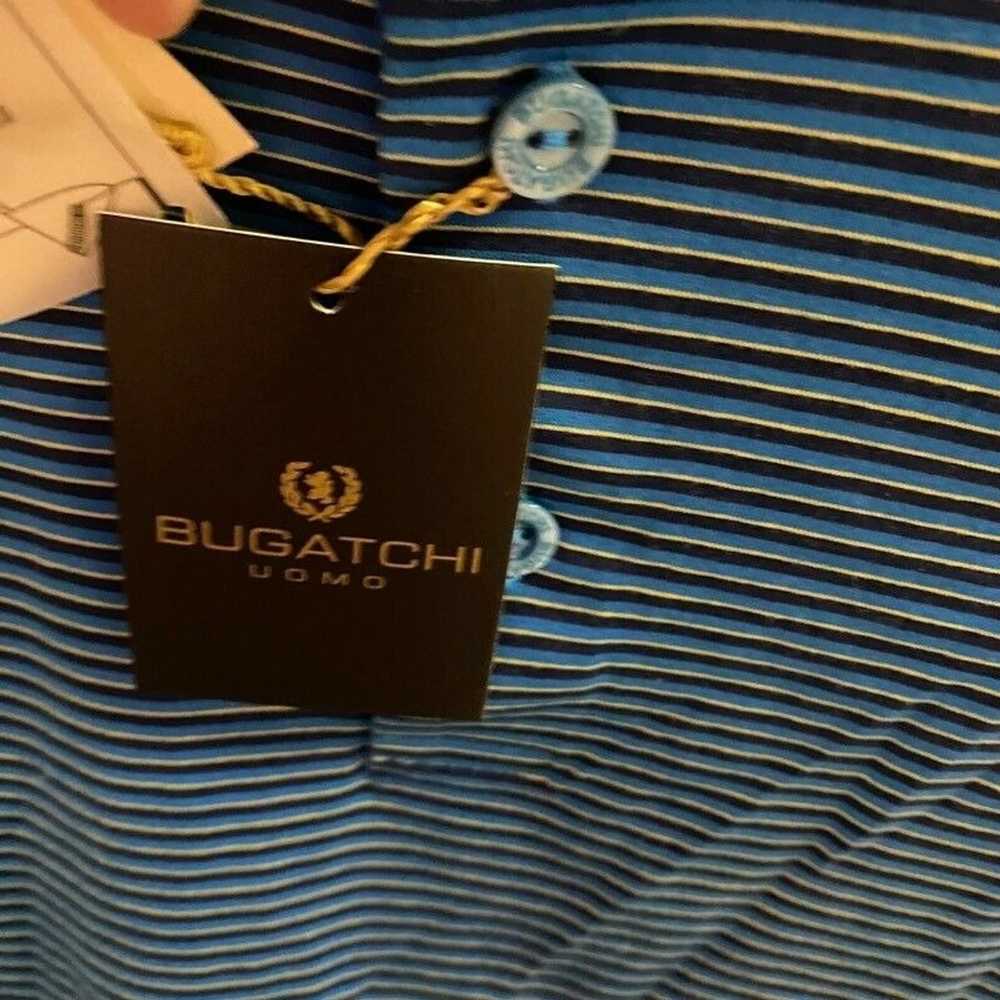 Bugatchi BUGATCHI Mens Polo Shirt Blue Stripe Sho… - image 3