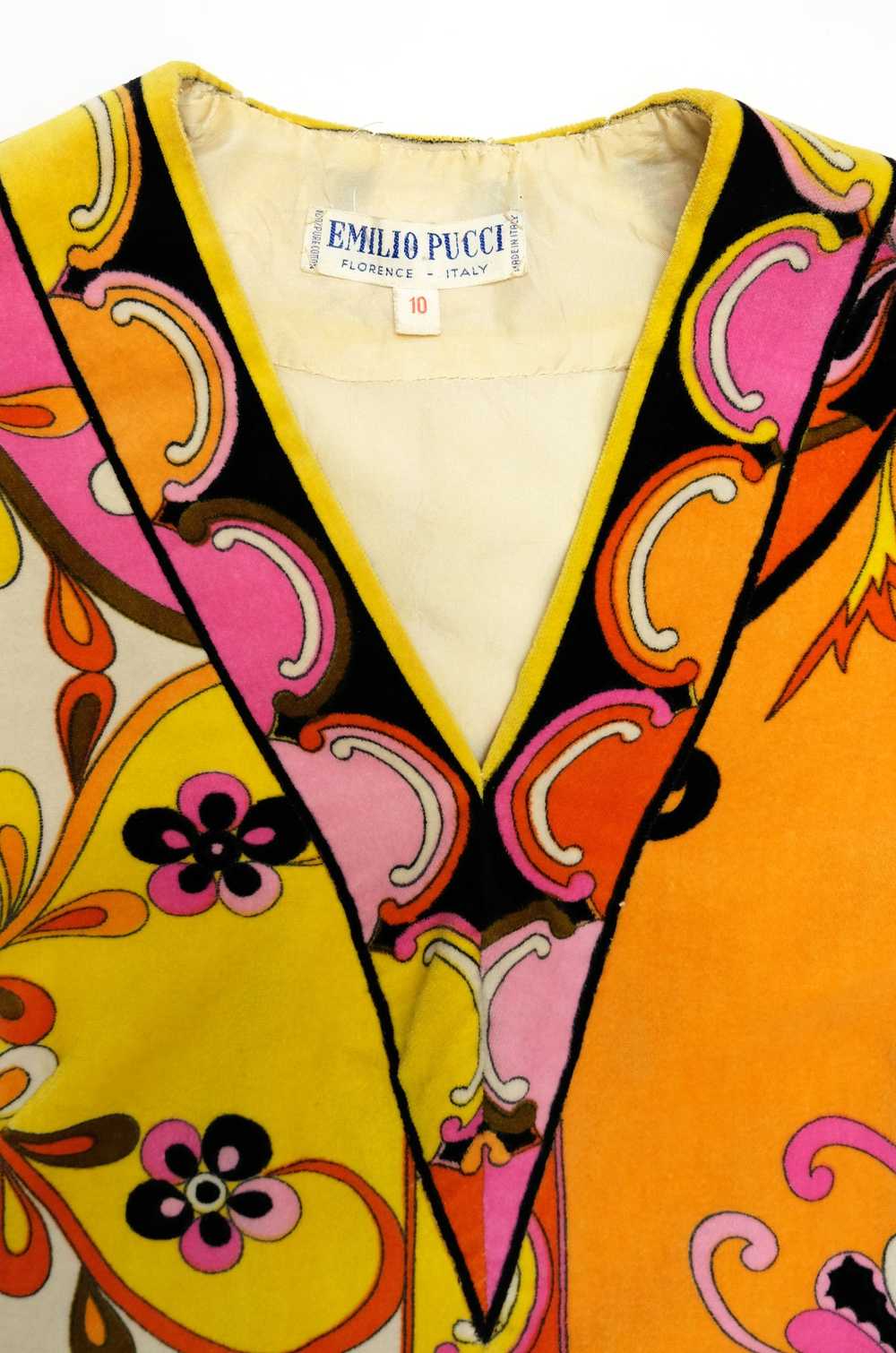 Emilio Pucci Vintage Psychedelic Velvet Tunic, UK8 - image 11