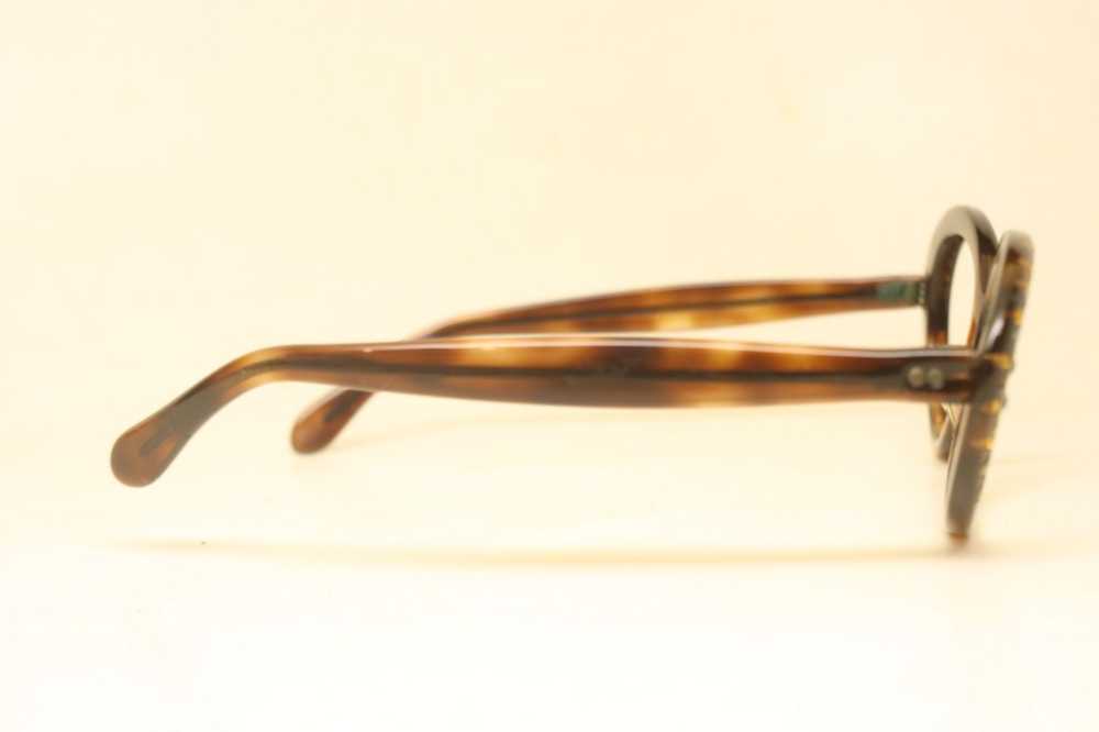 1960's Tortoise Oval Cat Eye Glasses With Rhinest… - image 2