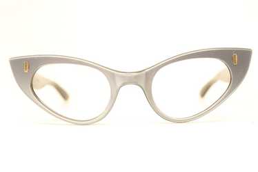 Unused Small Gray Vintage Cat Eye Glasses - image 1