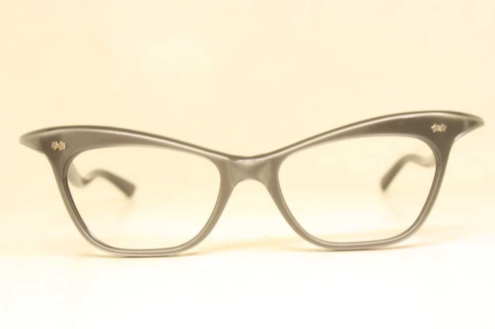 Small Unused Gray cat eye frames vintage glasses - image 1