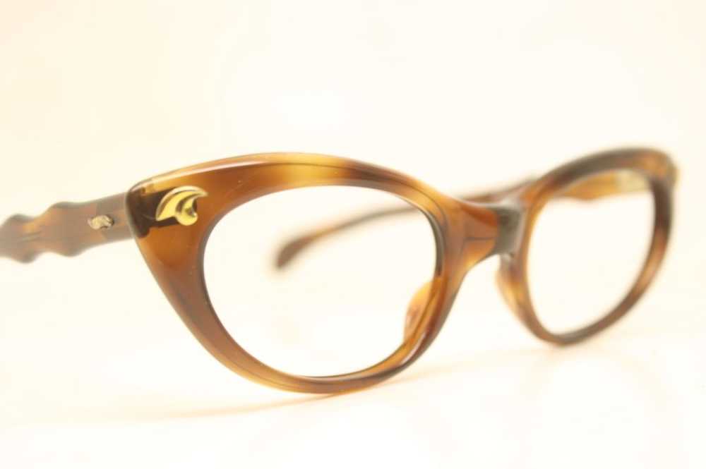 Unused Tortoise Vintage Cat Eye Glasses - image 3